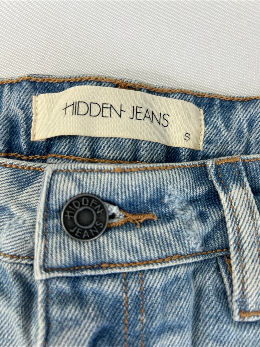 Hidden Jeans Distressed Denim Cutoff Shorts Light Wash Women’s Small - Picture 2 of 5